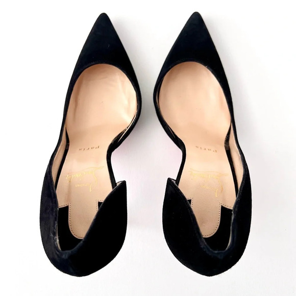 CHRISTIAN LOUBOUTIN | Iriza 100 Black Veau Velours Pointed Pump EU 38.5 US 8.5 - Picture 6 of 16
